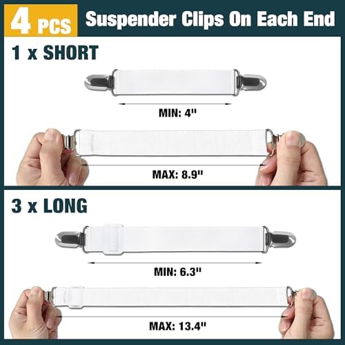 4 Pack Ironing Board Cover Clips, Adjustable Elastic Fasteners - Image 2