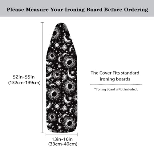 Stretchy Home Ironing Board Cover, Moon Sun Star Print Ironing Board Cover - Image 5