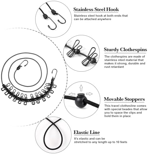 HAWATOUR Retractable Travel Clothesline - Image 2