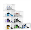 KEFA XL Shoe Storage Box Organizer, 8 Pack Shoe Boxes Clear Plastic Stackable by KEFASTORAGEBOX