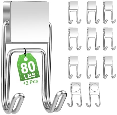 MIKEDE Magnetic Hooks 6Pcs 80lbs+ Magnet Hook Cruise Essentials Silver by MIKEDE