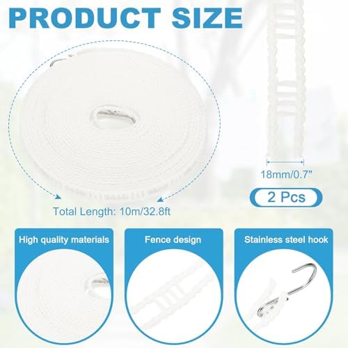 uxcell 2 Pcs Portable Travel Clothesline, 32.8ft Clothes Line Outdoors Travel - Image 2