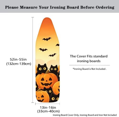 Bat Pumpkin Ironing Board Cover and Pad, Thick Scorch Resistant Padding Heavy - Image 5