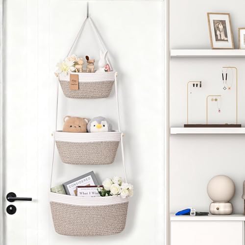 Hanging Basket, 3-Tier Woven Wall Basket - Image 3