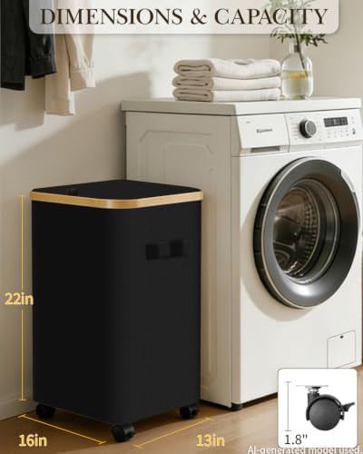 Laundry Hamper with Wheels, 75L Rolling Laundry Basket, Removable Inner Bag - Image 2