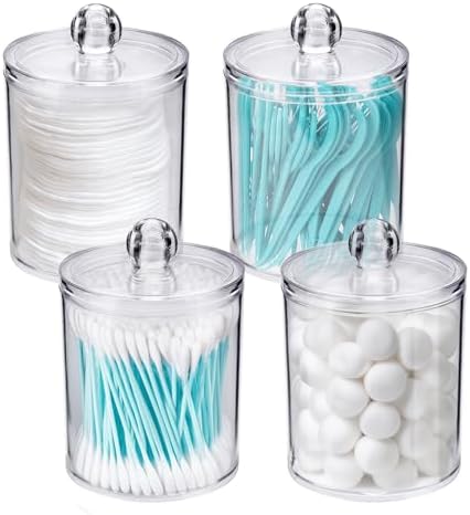 WEISHI 4 Pack Qtip Holder Dispenser by WEISHI