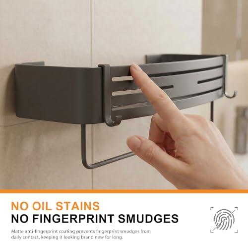 Gun Grey Adhesive Square Shower Caddy - Image 7