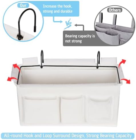 Lilithye Bedside Caddy, Bedside Storage Bag Hanging Organizer - Image 6