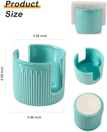 Ceramic Sponge Holder for Kitchen Sink, Scrub Sponge Dish Rack, Farmhouse - Image 4