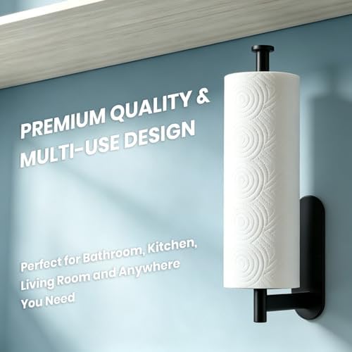 2 Pack Paper Towel Holder, Wall Mount, Under Cabinet - Image 2