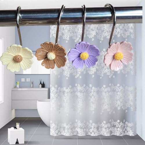 Two Fish Home Fashions Set of 12 Decorative Christmas Tree Resin Shower Curtain - Image 6