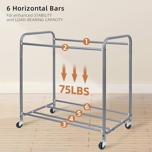 STORAGE MANIAC 3 Section Laundry Sorter, 35.6 Gal Laundry Hamper Cart - Image 2