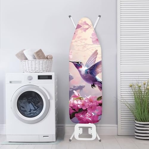 DISNIMO Pink Floral Hummingbird Ironing Board Cover and Pad 15x54 - Image 4