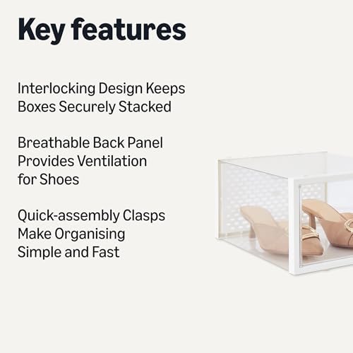Amazon Basics Stackable and Foldable Clear Shoe Storage Organizer Box - Image 2