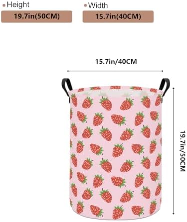 Round Strawberry Laundry Hamper, Storage Basket - Image 2