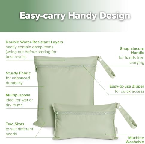 haakaa Wet Dry Bags for Baby, Water Resistant Wet Dry Bag - Image 5