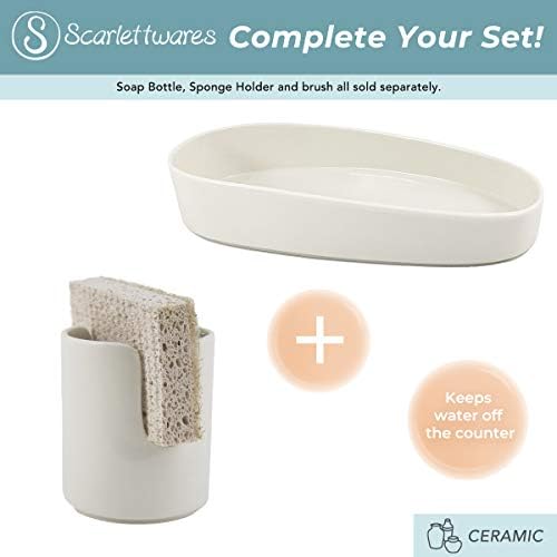 scarlettwares Sponge Holder for Kitchen Sink, Ceramic Countertop - Image 4