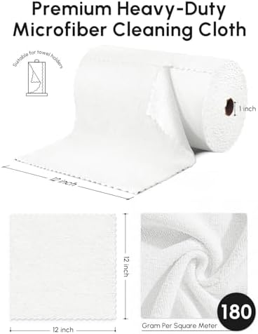 Microfiber Cleaning Cloths Roll 75 Pack 12x12 Inch Lint Free - Image 3