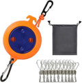Camping Retractable Clothesline, Adjustable 32ft/10M Camping Clothesline by QeeHeng
