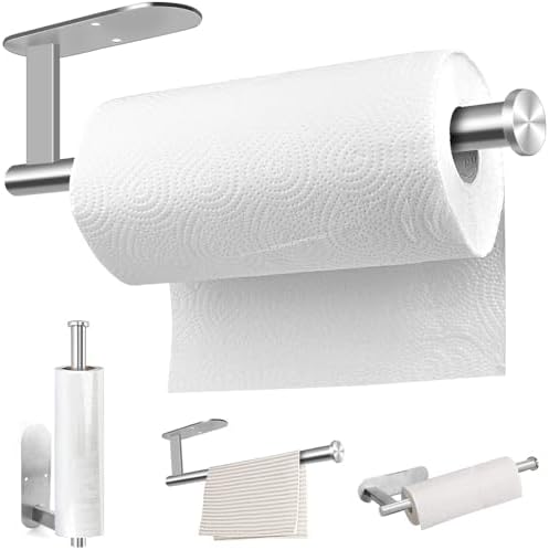 MGahyi Silver Paper Towel Holder Under Cabinet Wall Mount by MGahyi