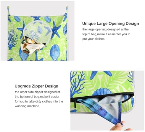 1PC Hanging Laundry Hamper Bag Over the Door Laundry Hamper Wall Hamper Large - Image 4