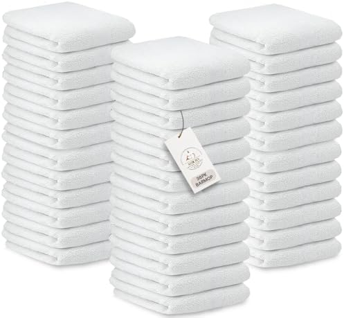 Bar Mop Towels Pack of 36 – Bulk Terry Cleaning Rags 16"x19" – Absorbent by ASTILTEXCottonTowels