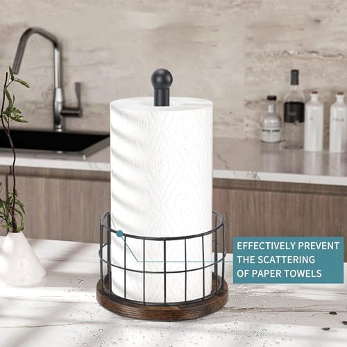 YINMIT Paper Towel Holder Countertop, Farmhouse Paper Towel Holder - Image 4