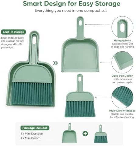 Rypet Mini Dustpan & Brush Set for Small Pet Cage Cleaning – Compact Handheld - Image 5