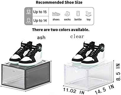US 15 Clear Entryway Shoe Storage Boxes Stackable XXL, 8 Pack Clear Shoe Boxes - Image 5
