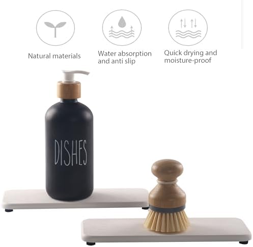 NiuYichee 2Pcs Stone Soap Trays Water Absorbing Diatomite Coaster - Image 4