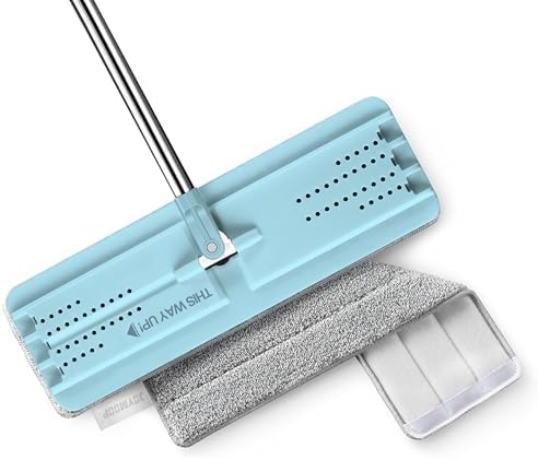 JOYMOOP Flat Mop System, Microfiber Floor Cleaning Tool, Pale Aqua, Includes by JOYMOOP