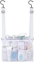 4 Storage Pockets Adjustable Hanging Mesh Bathroom Bag, Shower Caddy College by GUMQDD