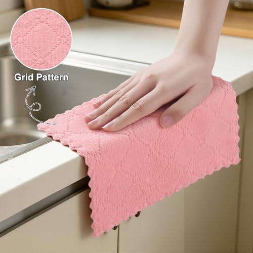 Homaxy Super Soft Absorbent 18 Pack Coral Velvet Dish Cloths - Image 4