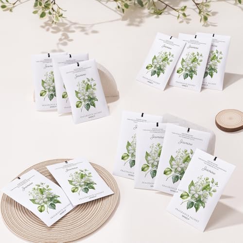 MYARO 12 Pack Jasmine Scented Sachets, Closet Deodorizer Car Air Freshener - Image 6