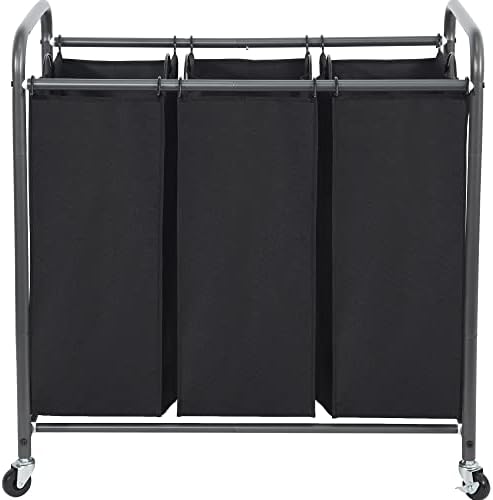 STO STO Laundry Sorter 3 Section, 3 Bag Clothes Hamper, Rolling Laundry Cart by STOSTO