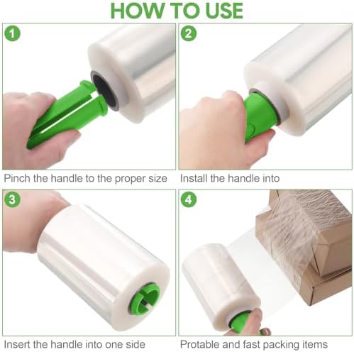 Jutom 8 Pcs Mini Stretch Film Industrial Shrink Wrap Roll Plastic Film - Image 4