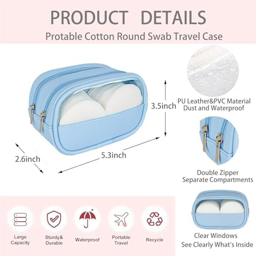 Portable Cotton Round Swab Organizer Case, 2 in 1 Travel Cotton Pad Qtip Holder - Image 3