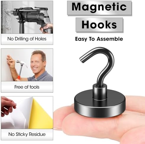 VNDUEEY Cruise Must Haves, 80 Lbs Strong Magnetic Hooks, Heavy Duty Earth - Image 3