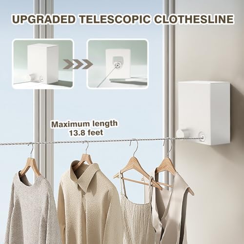 Retractable Clothesline, Clothes Line Retracting Indoor, Retractable - Image 2
