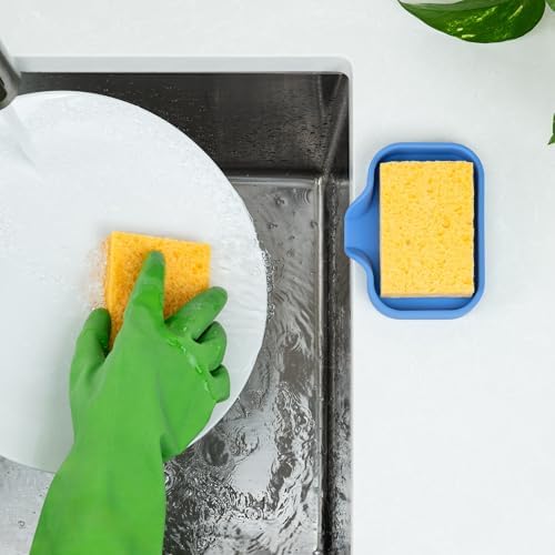 Zulay Kitchen Small Silicone Sponge Holder – Space-Saving Sink Organizer Tray - Image 6