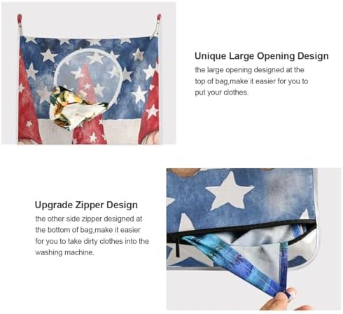 1PC Hanging Laundry Hamper Bag Over the Door Laundry Hamper Wall Hamper Large - Image 4