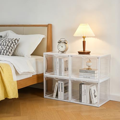 6 Pack Large Clear Shoe Storage Organizer Boxes - Image 2