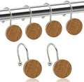 Shower Curtain Hooks, Wood Decorative Shower Curtain Rings, Modern Round Log by JTDTH