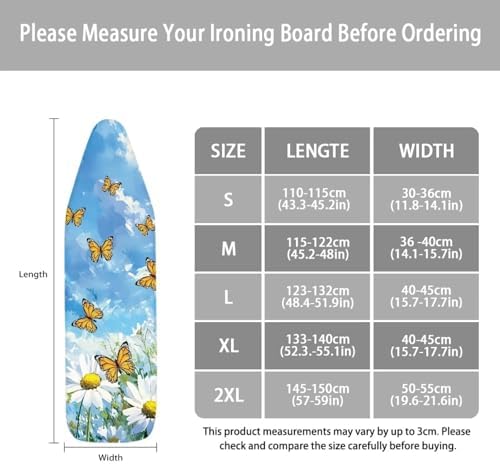 Butterfly Daisy Pattern Ironing Board Cover Soft Ironing Board Cover, Non Stick - Image 6