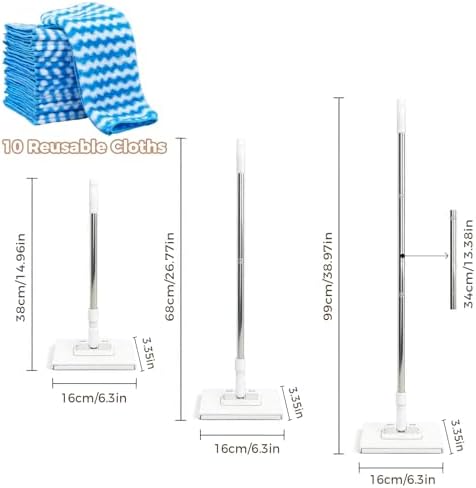 Hands Free Flat Disposable Lazy Mop, Snap Grip Mini Mop - Image 3