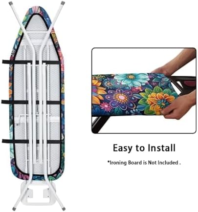 Boho Mandala Flower Printed Ironing Board Cover, 15x54 Inch Ironing Board Cover - Image 4