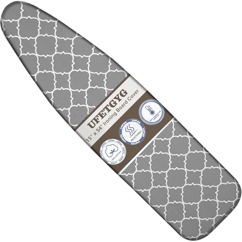 UFETGYG Ironing Board Cover, Full Size Scorch Resistant Padding, Elastic Edge by UFETGYG