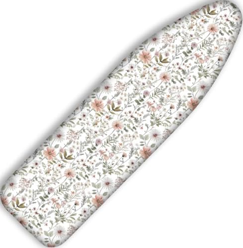 Modern Pink White Green Rustic Wildflower 15"x54" Ironing Board Cover by Yzogbry