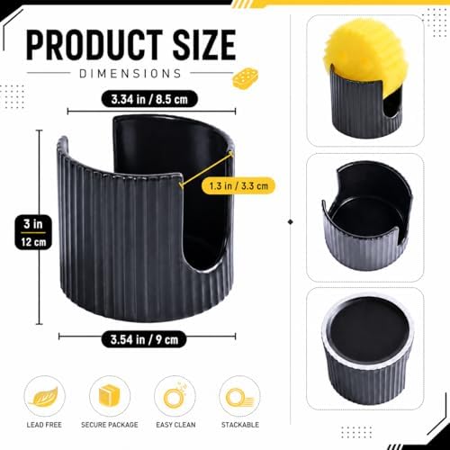 Ceramic Sponge Holder for Kitchen Sink, Quick Dry Sink Caddy Organizer - Image 3