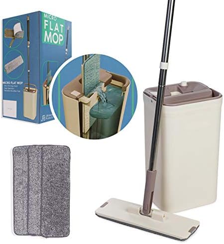 JFB Home Products Micro Flat Mop & Bucket System, Hands-Free Wringing Floor by JFB+Home+Products
